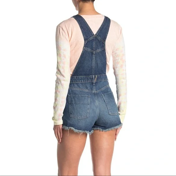 Free People Sunkissed Denim Short Overal - Picture 2 of 2